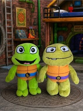 TMNT Plush Bundle 🐢 Leonardo + Donatello Ninja Turtles Stuffed Toys